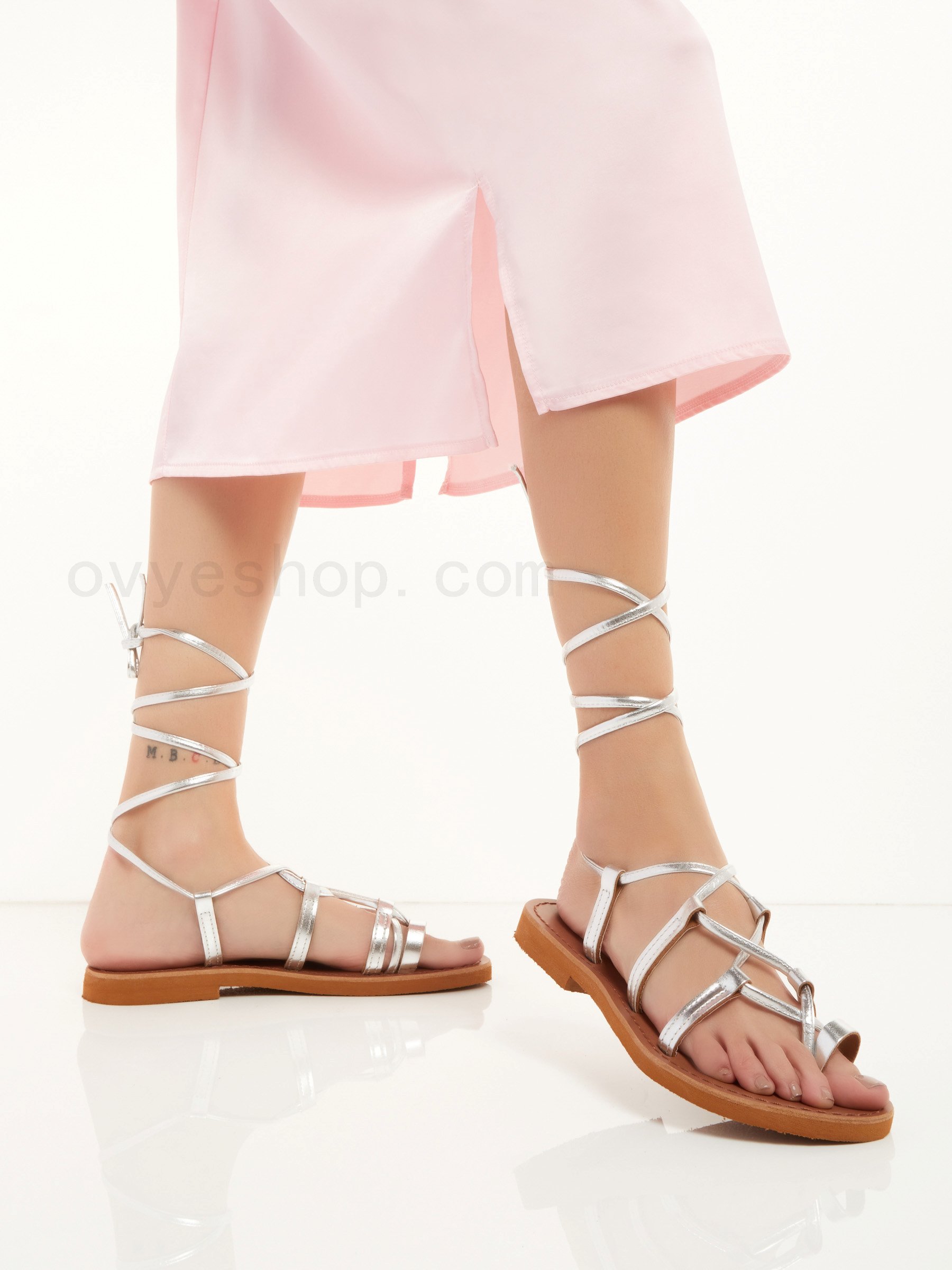 (image for) ovyè shop Laminated Flat Greek Sandals F0817885-0693 Sale